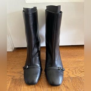 Zara black leather booties like new size 39
